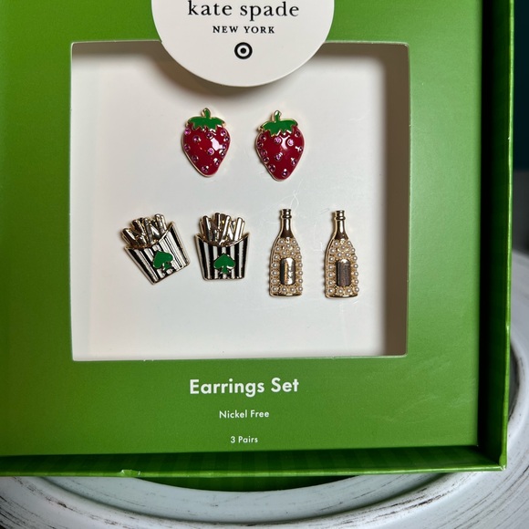 kate spade Jewelry - Kate Spade Earrings Set - Red, Green, Gold